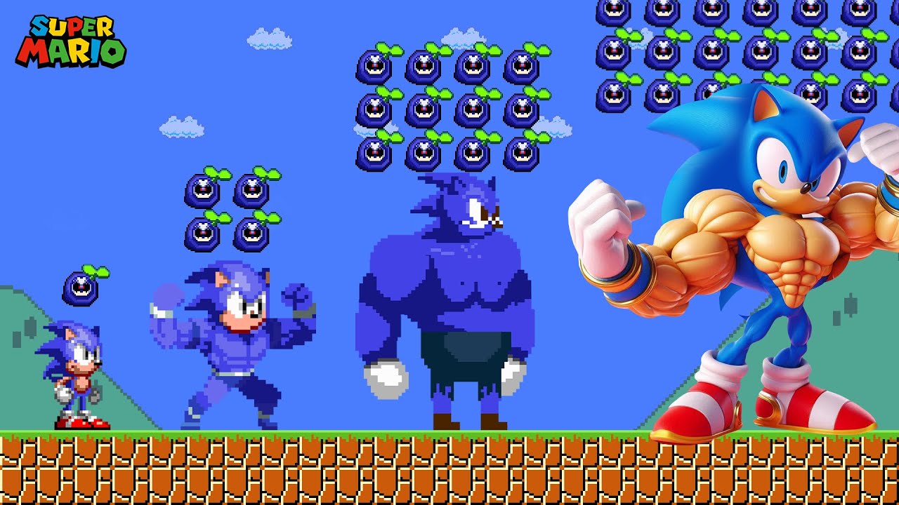 Upgrading Sonic to the Strongest Muscle Ever in Super Mario bros | SM Animation