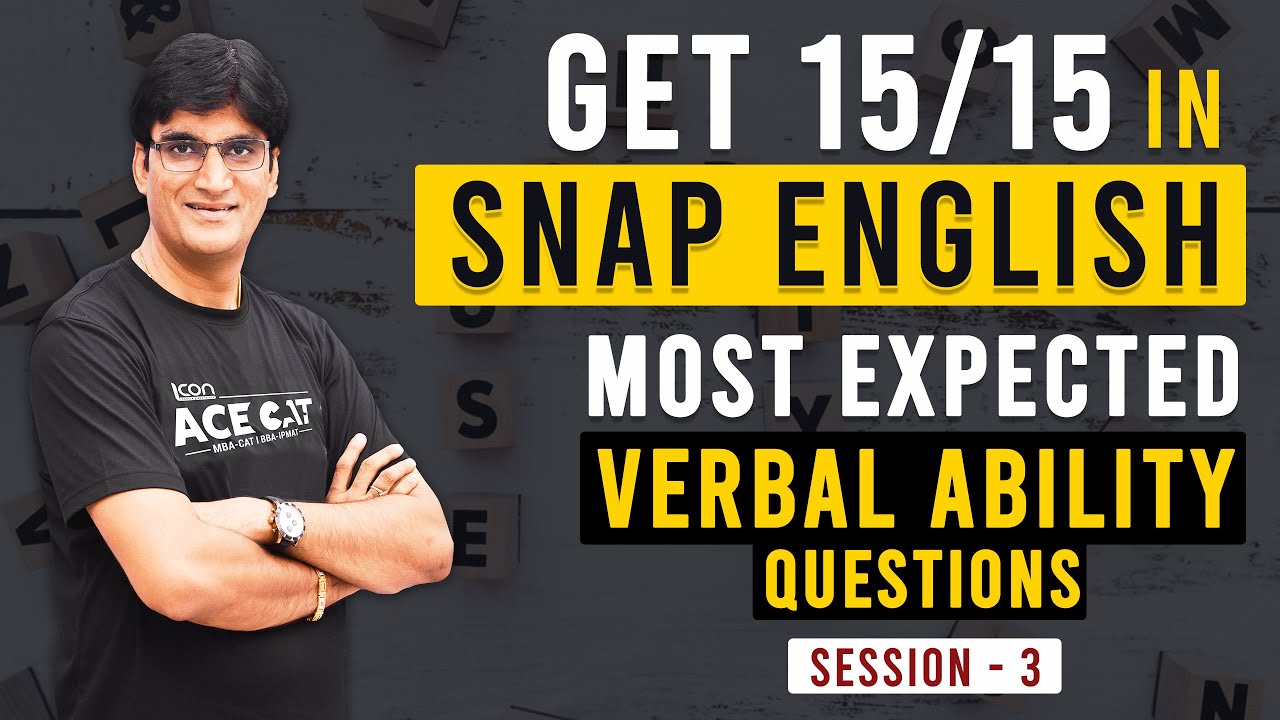 Most Expected Questions based on Verbal Ability for SNAP | SNAP Exam Verbal Ability