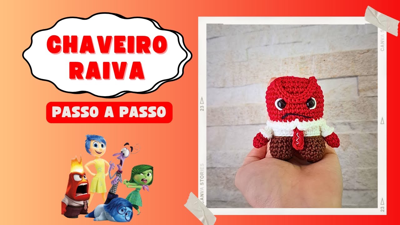 Crie o Raiva de Divertida Mente em Amigurumi - Passo a Passo Completo!