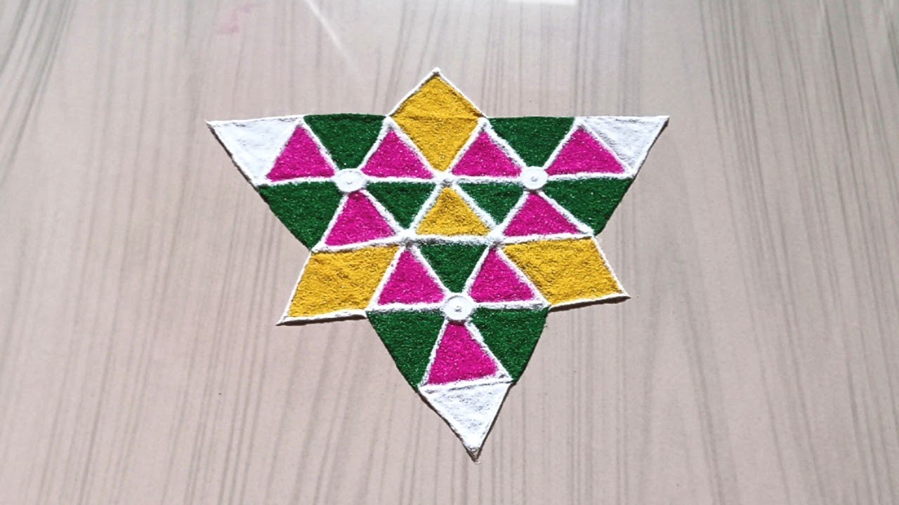 || Step by Step Dot's 6 x 2 Rangoli Design For Festival || Dot's Rangoli || Dot's Kolam ||