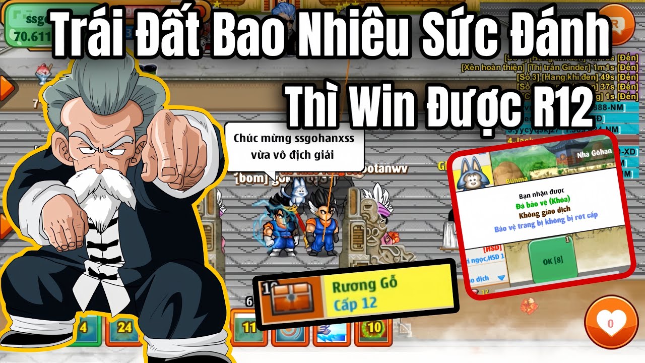 Ngọc Rồng Online - Trái Đất Bao Nhiêu Sức Đánh Thì Win Được Rương Gỗ Cấp 12