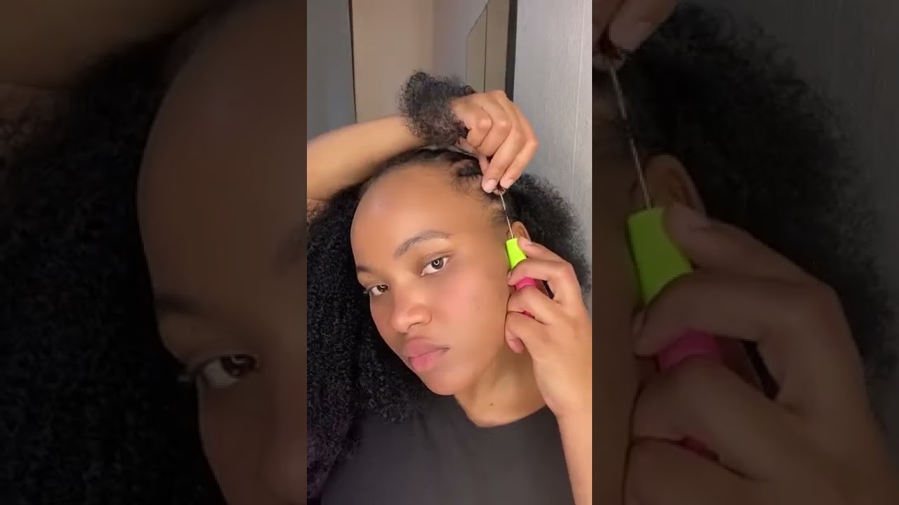 How to crochet natural kinky Afro  hair easily #shorts
