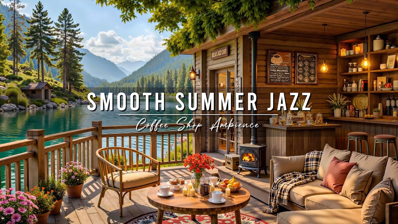 Summer Coffee Shop Ambience 🌞 Warm Morning with Smooth Jazz Instrumental Music for Relaxing, Work