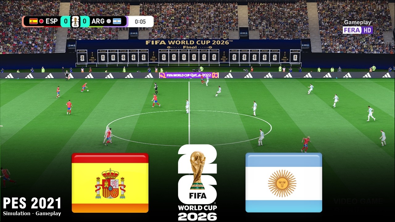 SPAIN vs ARGENTINA | World Cup 2026 | 16 July 2026 | Live SIMULATION PES 2021 Gameplay