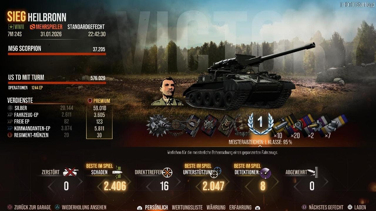 World of Tanks, der kleine M56 Scorpion auf der Lauer 😅, best in Match ✌️