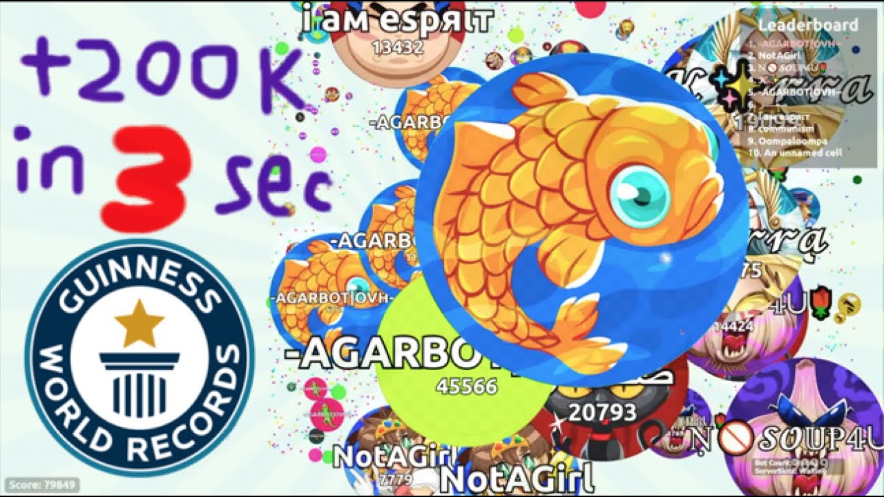 AGAR.IO WORLD RECORD - BIGGEST SINGLE CELL EVER?!! Agario solo gameplay