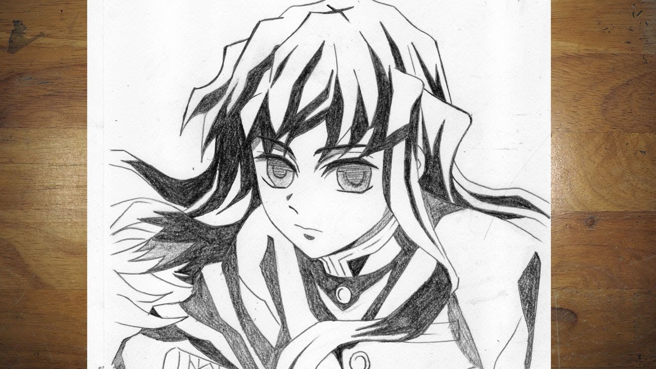 Anime Drawing | How to Draw Muichiro Tokito | Demon Slayer