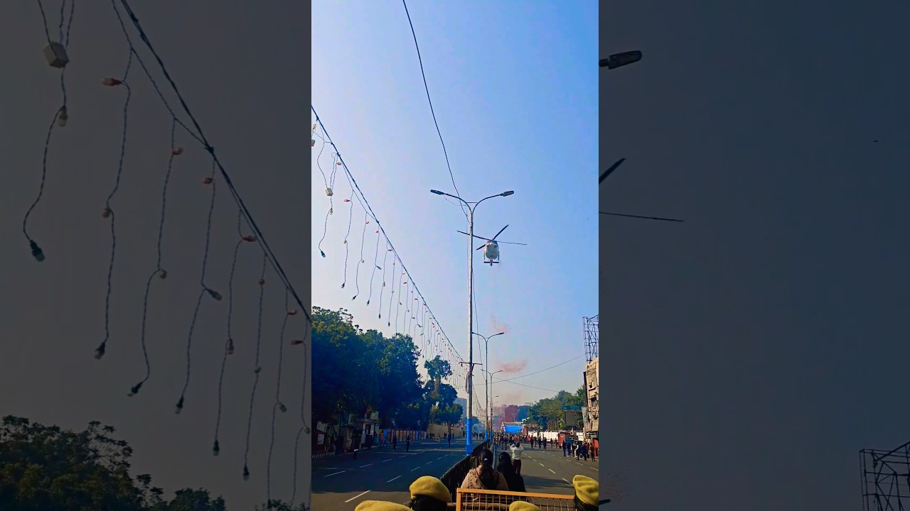 Helicopter 🚁 Vidhan  Sabha / HAZRATGANJ#lucknow Republic Day।26 January#flowers rain/2025🇮🇳🇮🇳🇮🇳🫡🫡