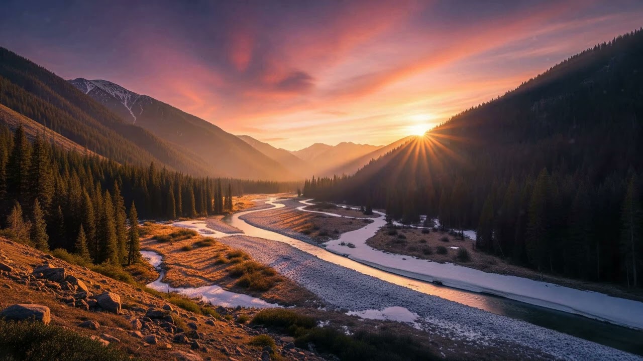 Sunset Serenity: A Peaceful Valley Where Nature Soothes the Soul