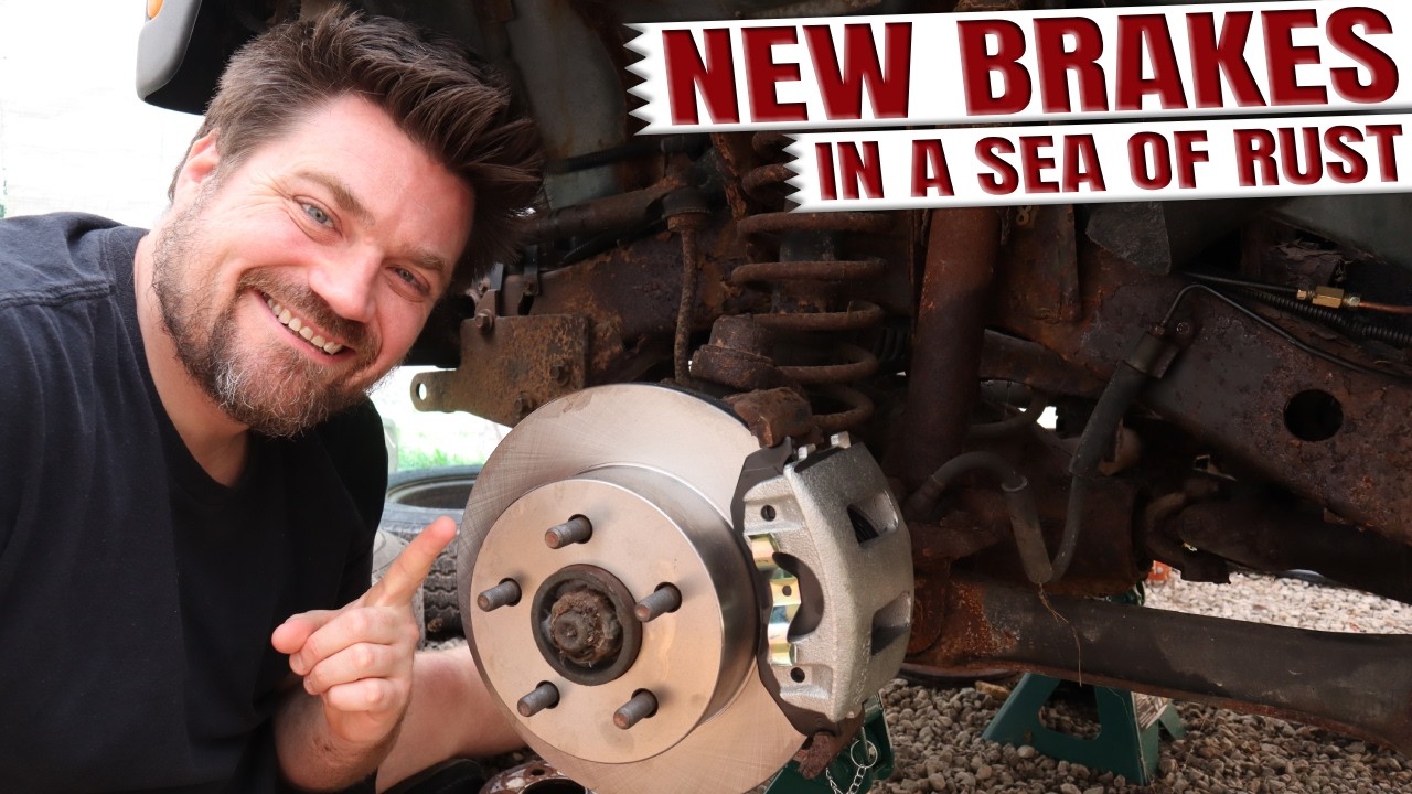 Replacing rusty brake calipers and rotors on the project Jeep TJ