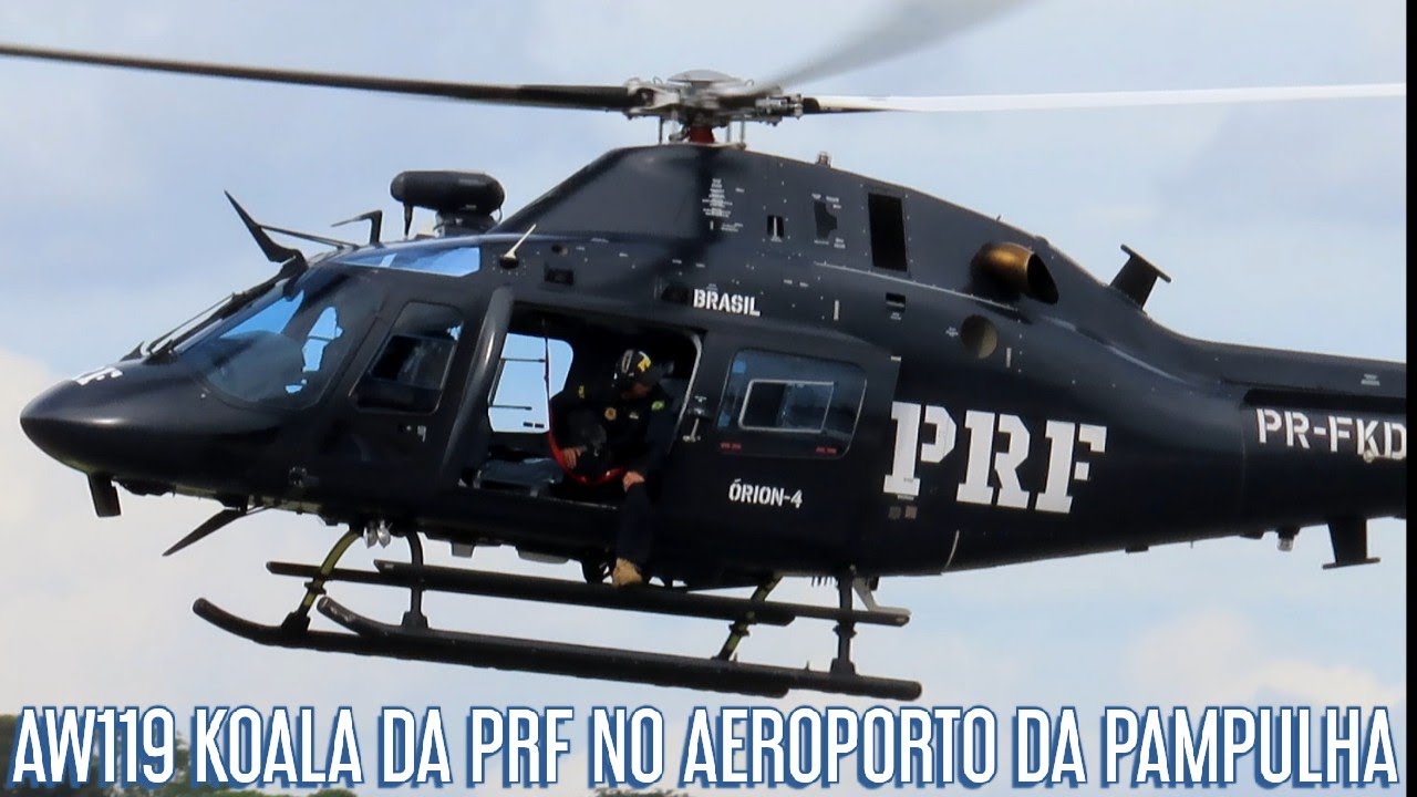 PATRULHA-14: POUSO LEONARDO AW119 KOALA (PR-FKD) ÓRION-4 DA PRF NO AEROPORTO DA PAMPULHA.