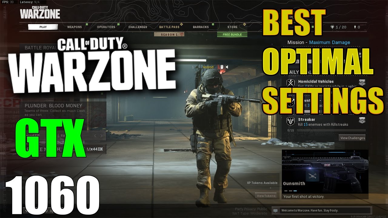 CALL OF DUTY WARZONE GTX 1060 3gb | 1080p Optimal Settings