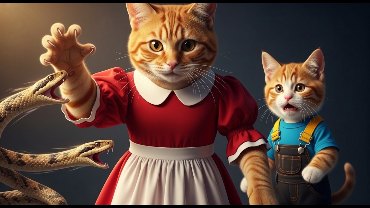 😱OMG Baby Kitten Crying 😰 as Mama Cat Faces Deadly Snake 🐍You Won’t Believe What Happens to mama cat