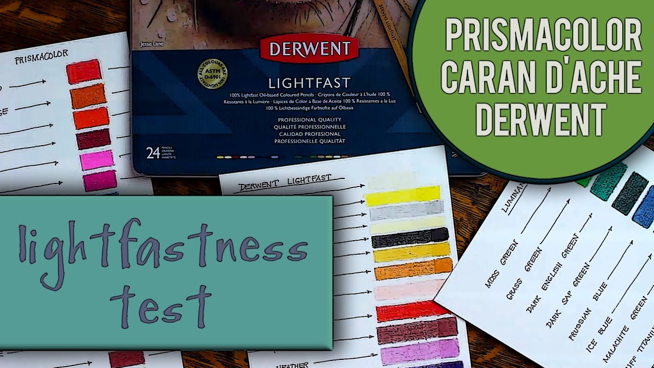 ТЕСТ НА СВЕТОПРОЧНОСТЬ Derwent Lightfast, Caran D'Ache Luminance и Prismacolor &mdash; ОБЗОР Derwent