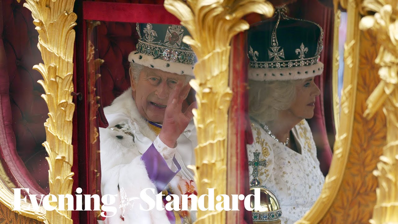 King Charles and Queen Camilla's carriage heads to Buckingham Palace