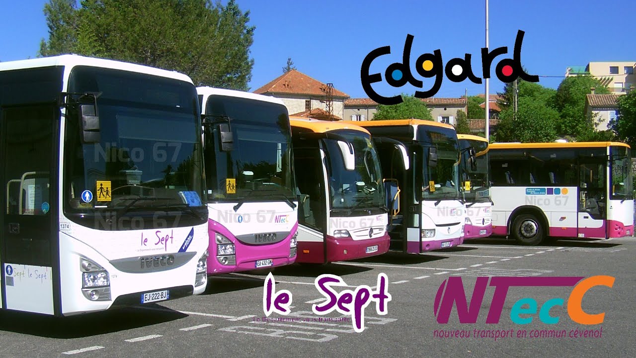 Bus & Cars NTecC, Edgard, Le Sept et TER Languedoc &agrave; la Gare Routi&egrave;re d'Al&egrave;s le 18 avril 2017