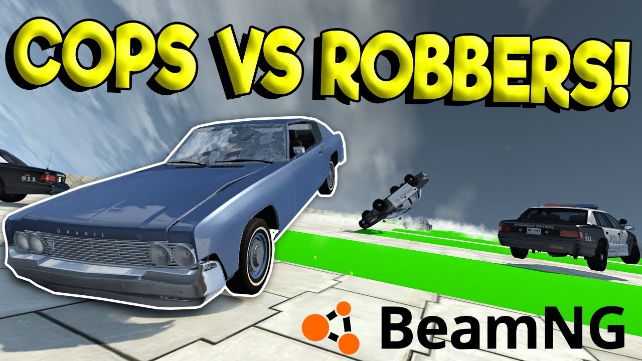 INSANE COPS VS ROBBERS DOWNHILL RACE! - BeamNG Gameplay & Crashes - Police Race