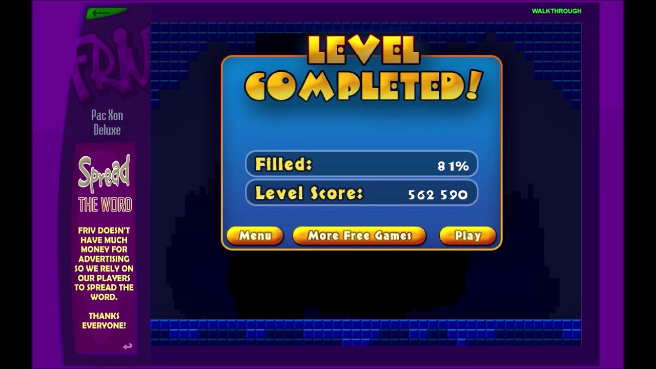 PacXon Deluxe Level 46 through 50 - Perfect Run (One Life)