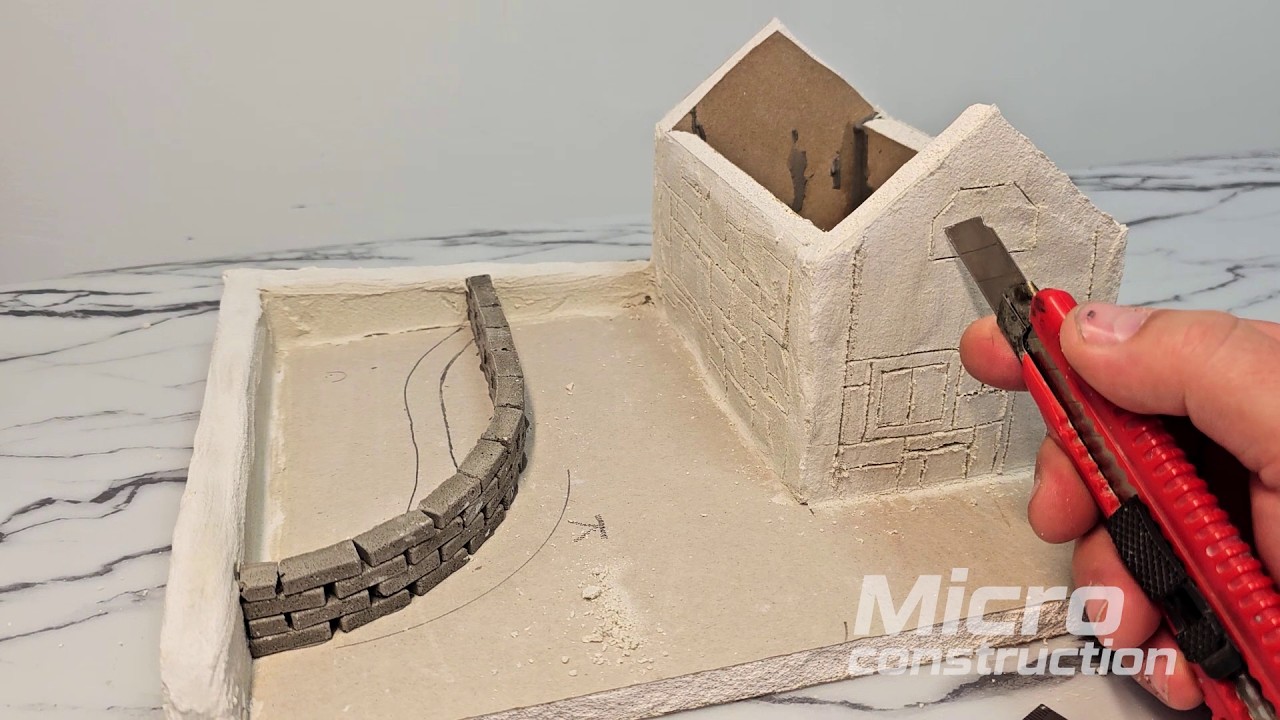 Mini House Build with Courtyard | Tiny Brick Construction. Part 2 | Walls, Details & Progress