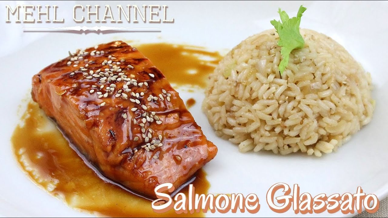 SALMONE GLASSATO AL MIELE con Riso al Limone - Ricetta secondo di pesce in agrodolce | Mehl Channel