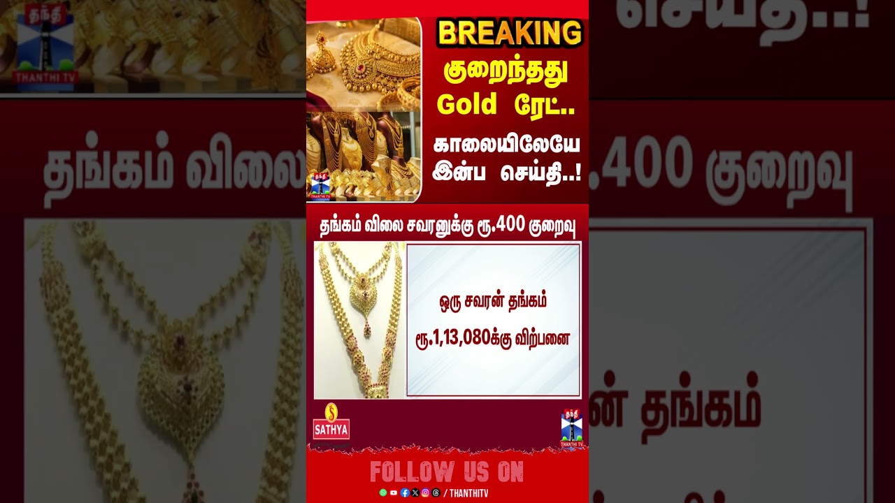 Gold Rate | Gold Price | Gold Jewell | குறைந்தது Gold ரேட்.. காலையிலேயே இன்ப செய்தி..!