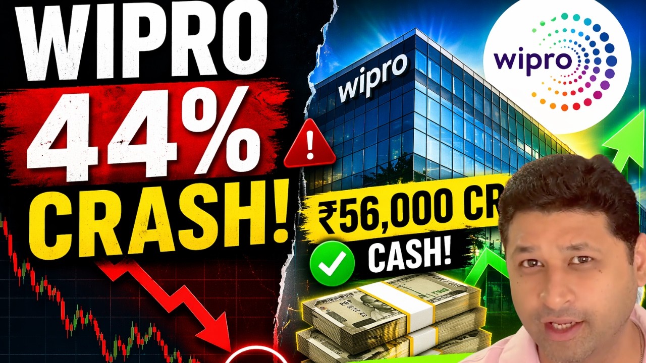 Акции Wipro упали на 44% 📉 Скрытая ценность или ловушка? 56 000 крор рупий наличными | Ожидается ...