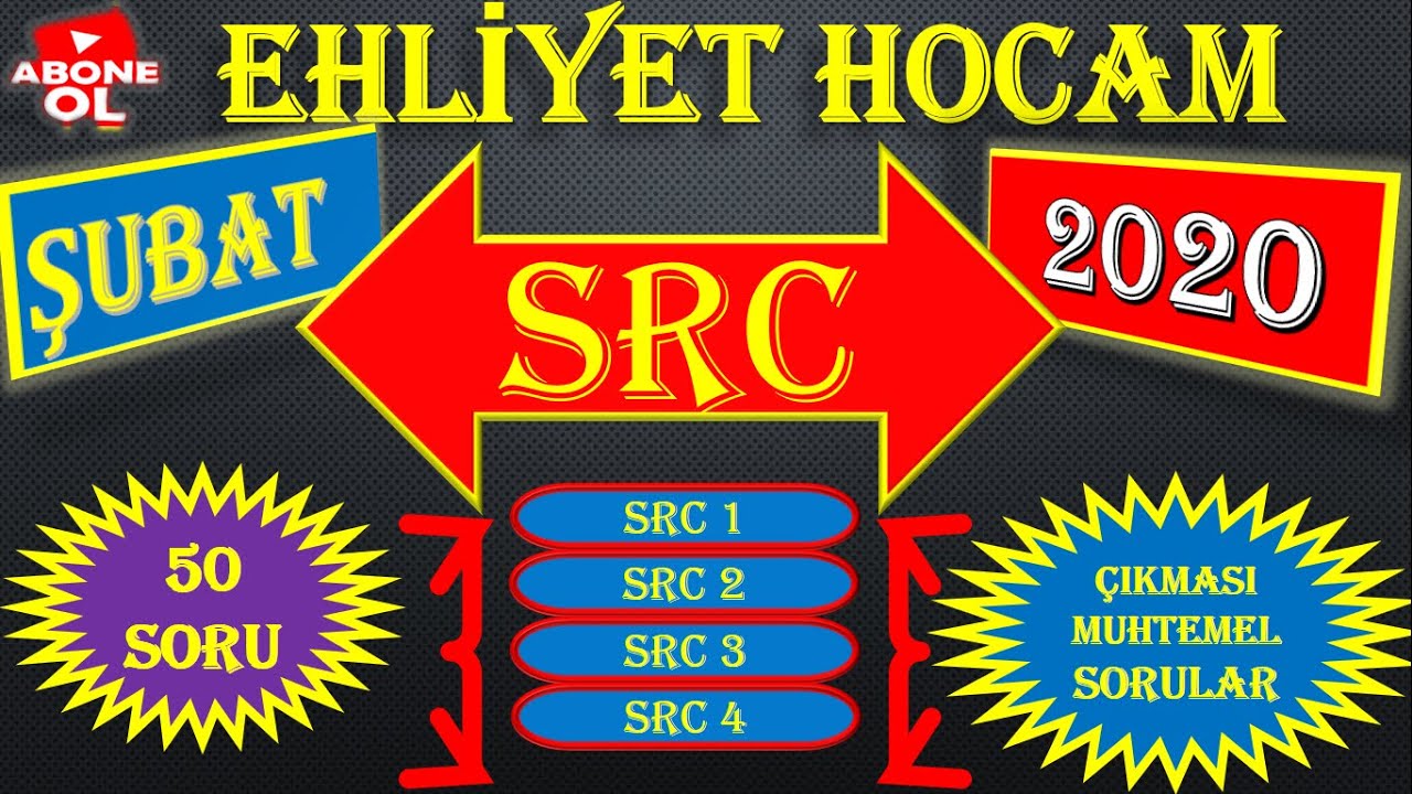 SRC 1-2-3-4 ÇIKMIŞ SORULAR(2020 SRC Sınavı Hazırlık)