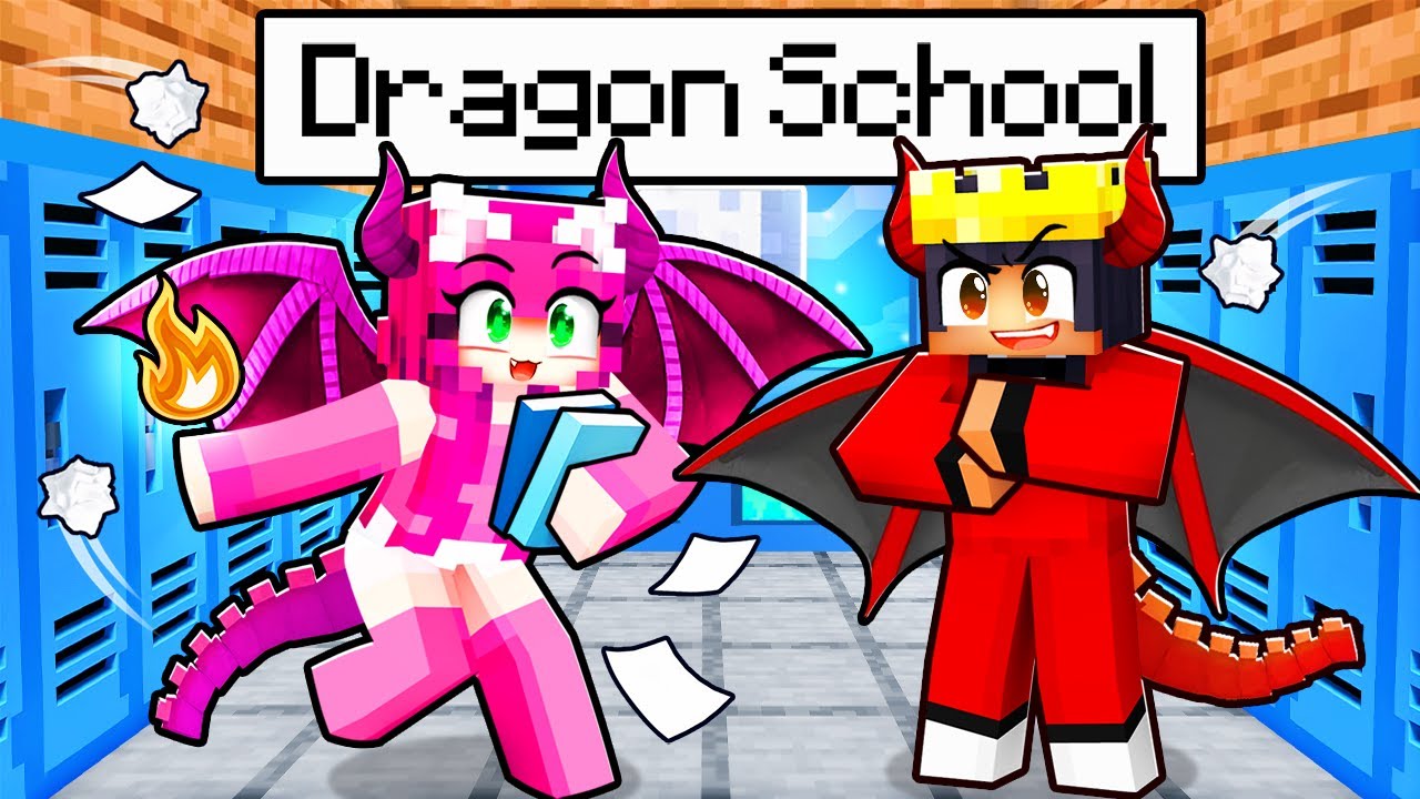 Going To DRAGON SCHOOL In Minecraft!