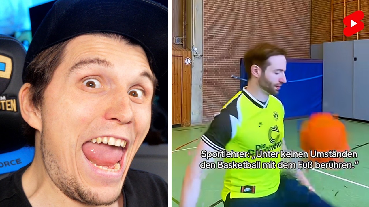 Paluten guckt Shorts bis er im Basketball im Sportunterricht spielen muss