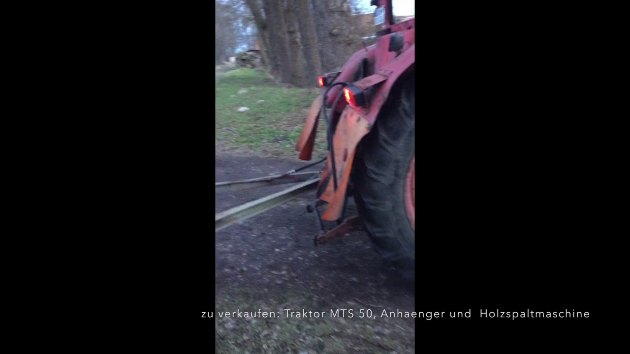 Belarus MTS 50, Anhaenger THK 5 und Holzspalter zu verkaufen im Paket