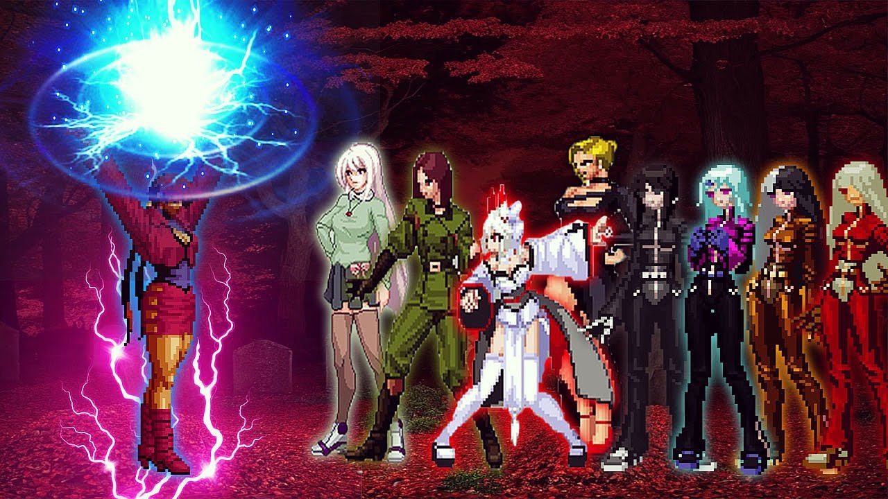 [KOF Mugen] Thunder Shermie Vs 8 Female Fighters Team