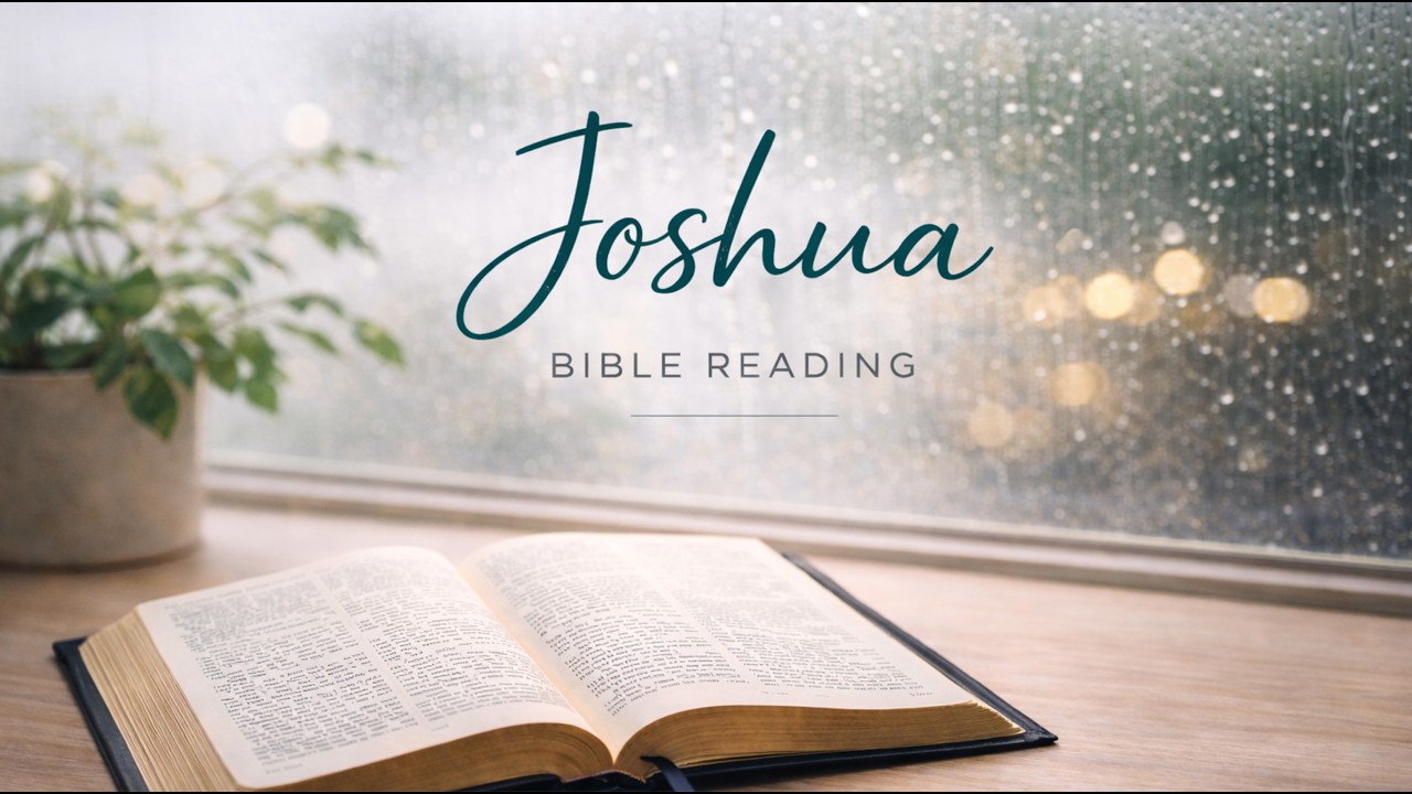 JOSHUA [Ch. 1–24] | Audio Bible with Rain ASMR | Peaceful Reading for Sleep, Study & Prayer
