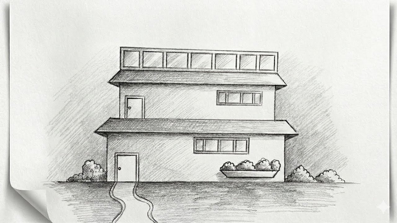 How to Draw a Simple House Easily ||Drawing a Simple House Easy.. ✨#viral #youtube #art#drawing#art 