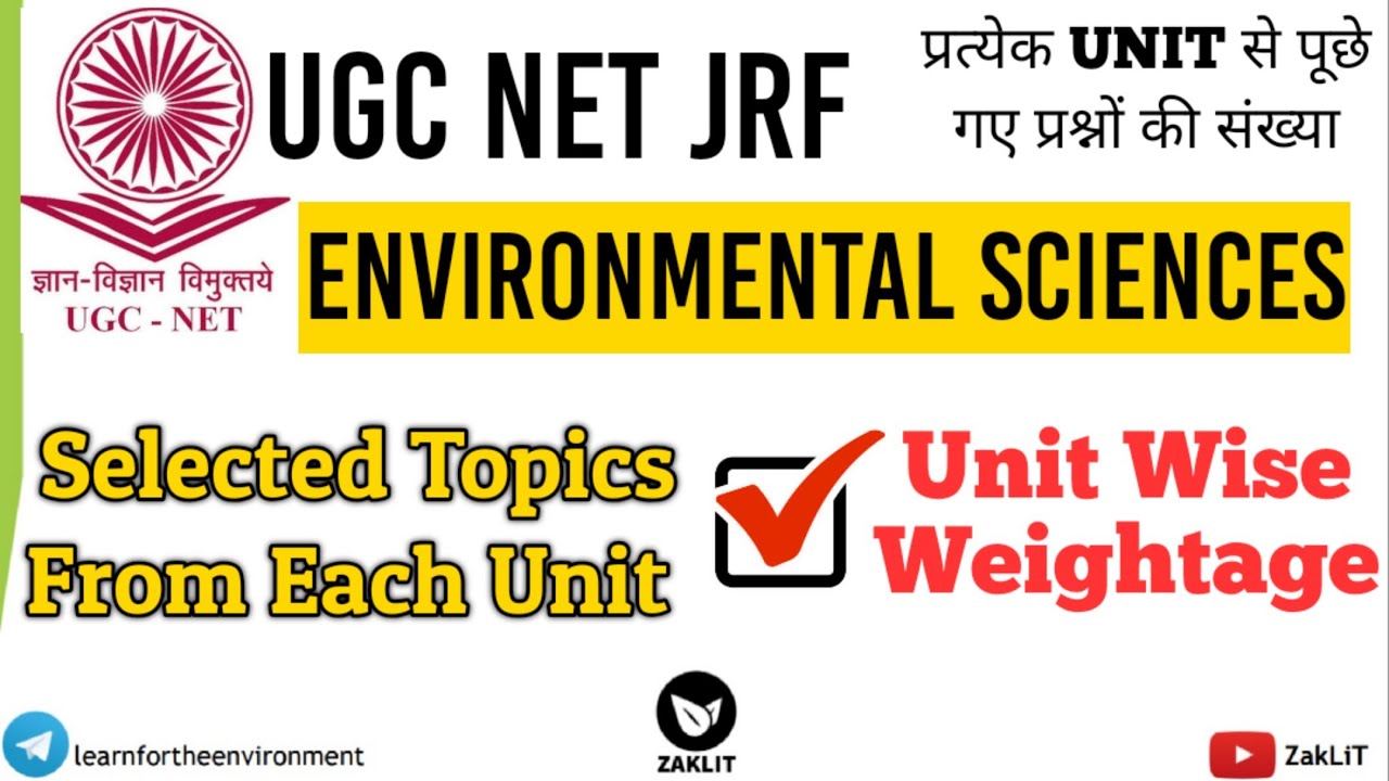 🔴UGC NET Environmental Science Unit Wise Weightage