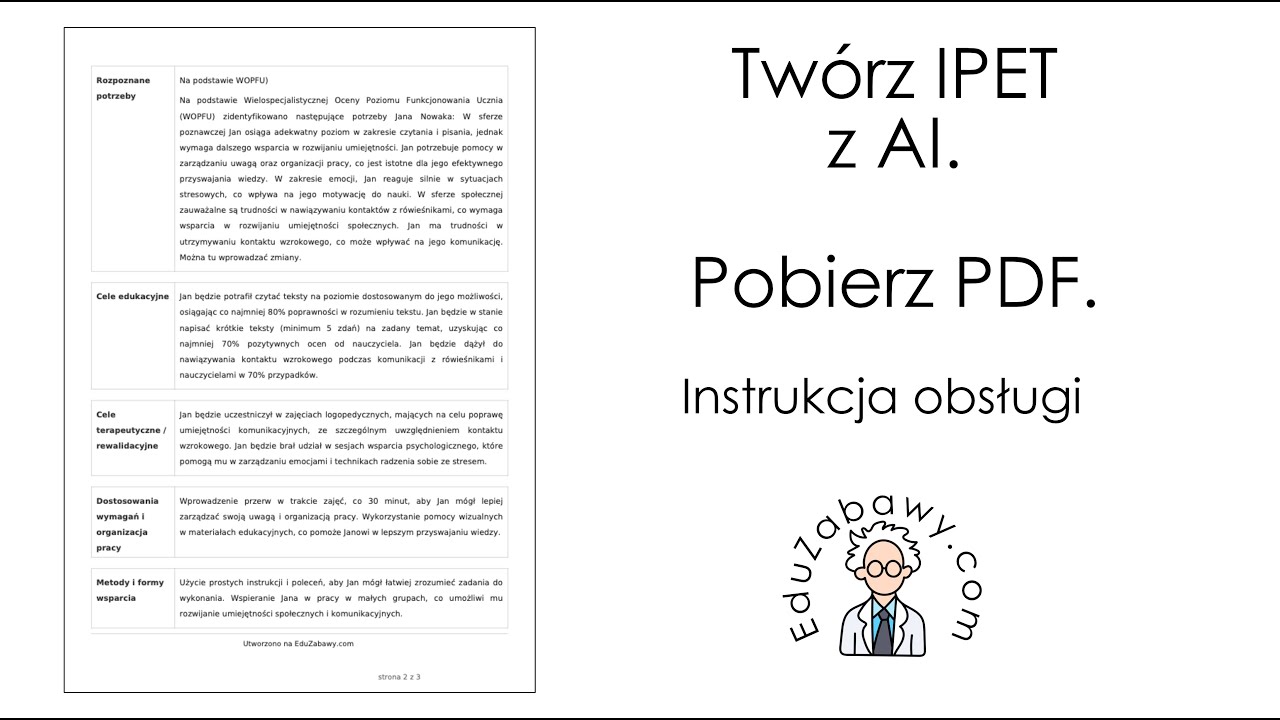 Jak stworzyć IPET krok po kroku z AI &ndash; gotowy dokument PDF