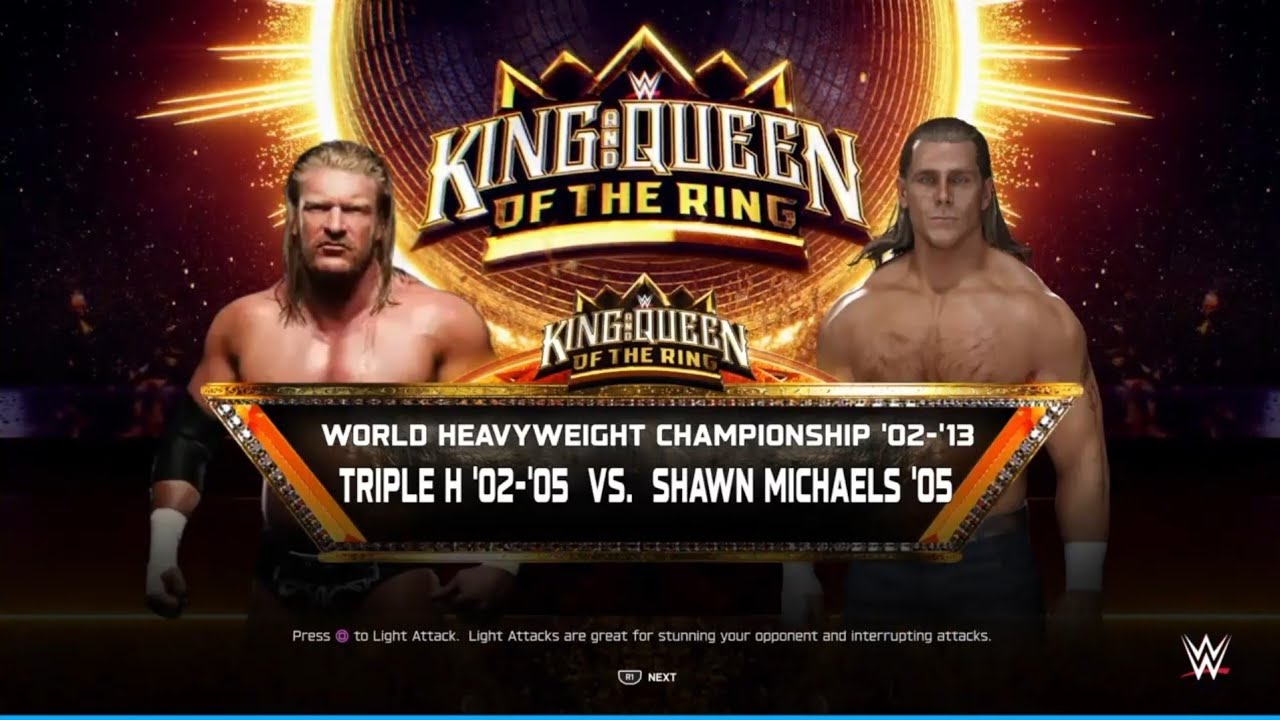 Triple H vs Shawn Michaels for the World Hevy Weight Championship  in WWE 2K25