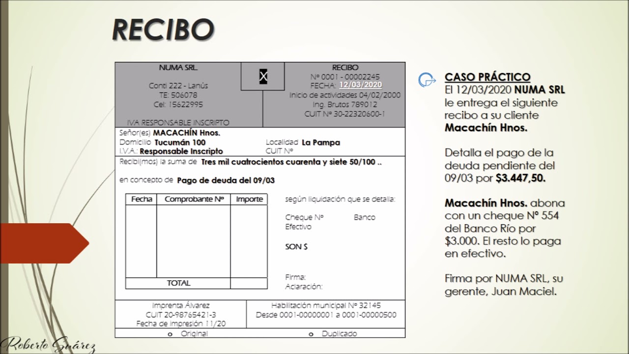 ✔ Documentos Comerciales: Recibo 💲