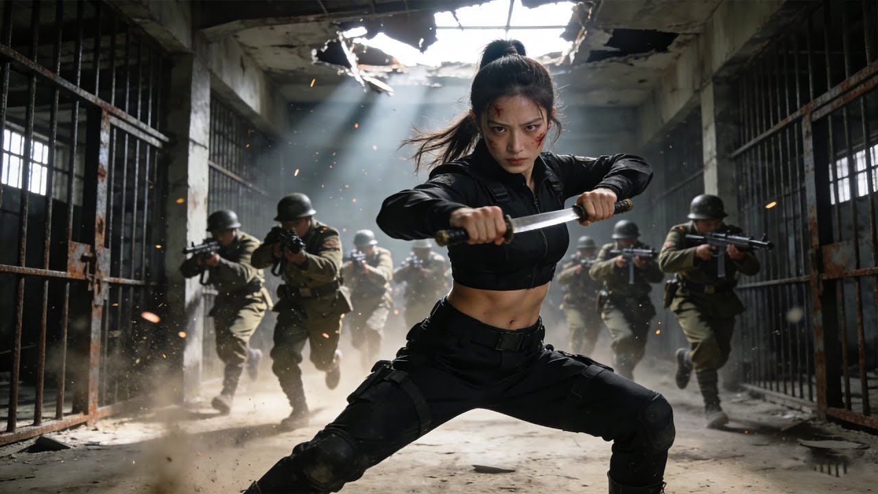 被俘女子實為功夫宗師，忍辱反擊，從日軍手中逃出監獄無人能敵！#drama #kungfu #中国电视剧