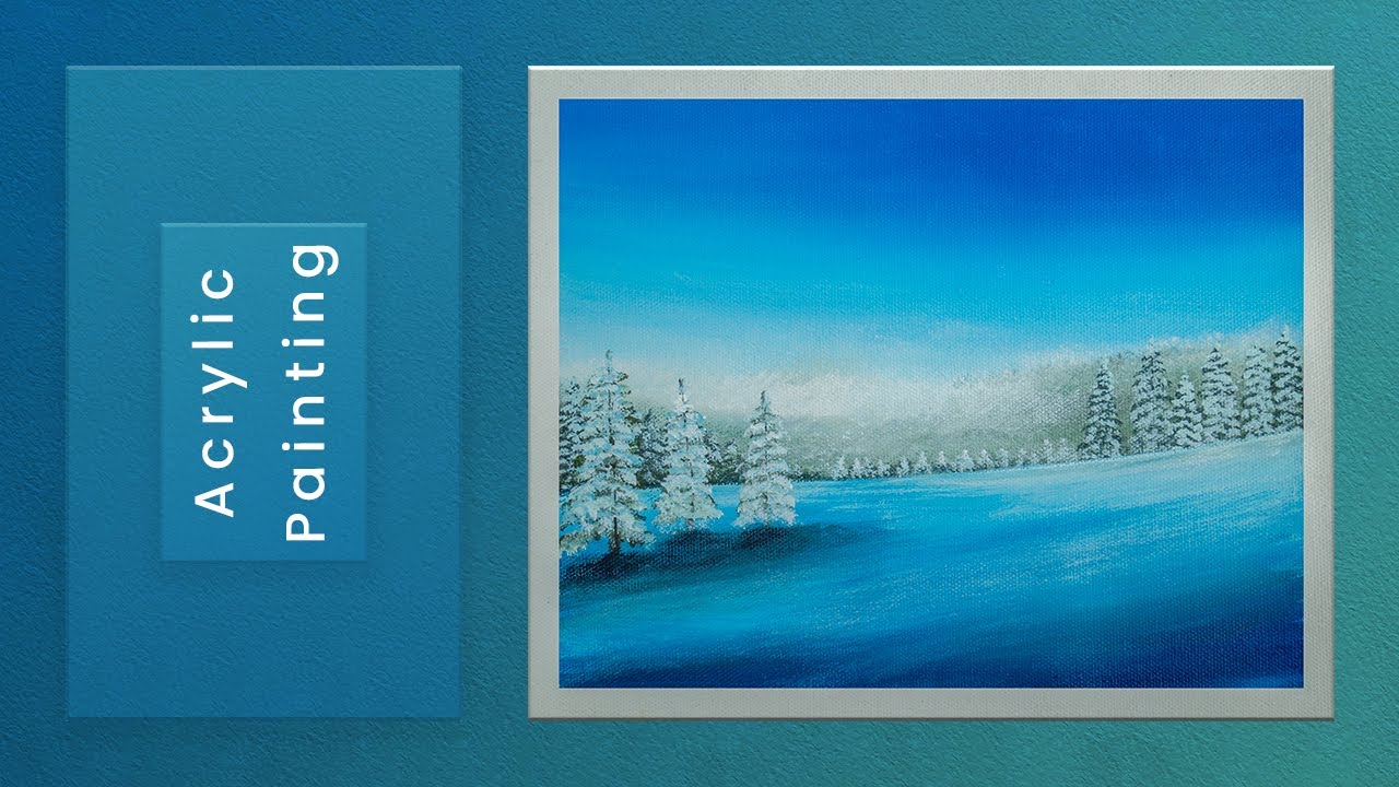 How to Paint an Easy Winter Landscape with Snowy Pine Trees
