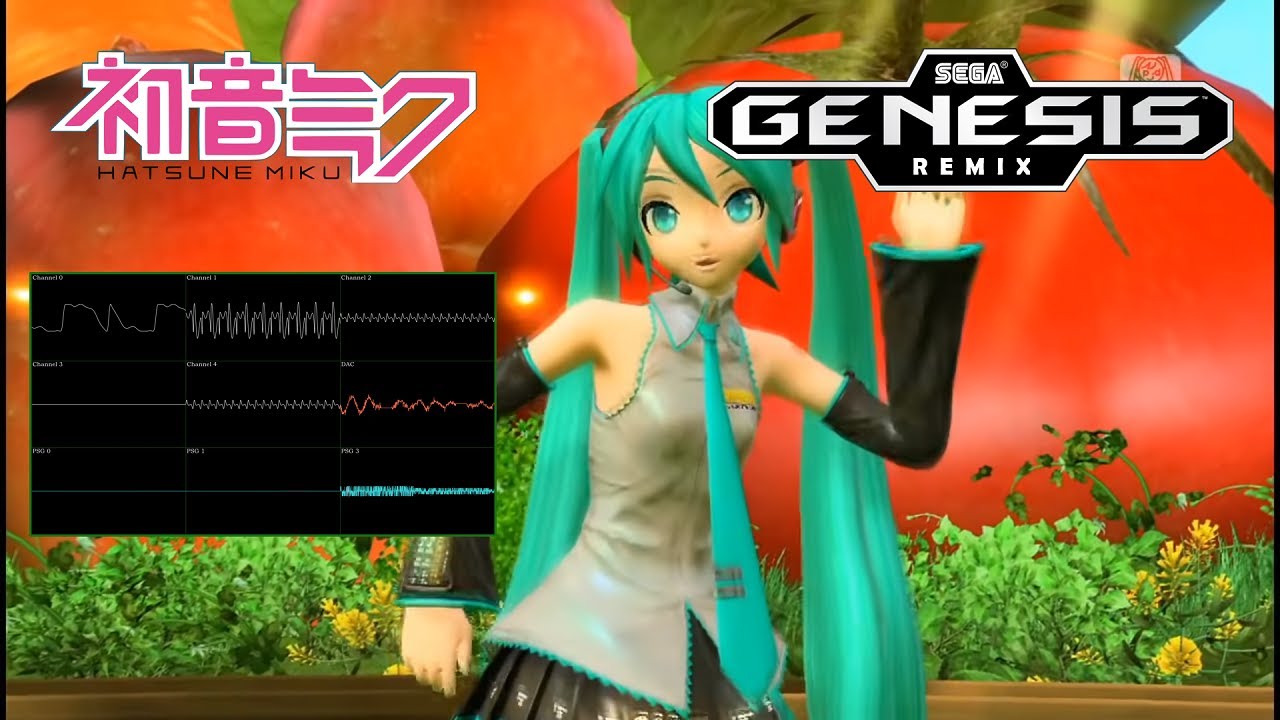 Hatsune Miku - PoPiPo Sega Genesis remix (Sonic 3 version) [Oscilloscope view]