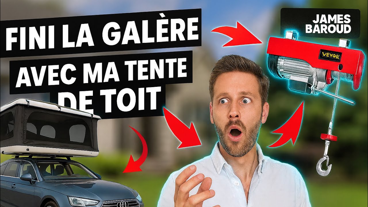 ⛺️J’installe un PALAN dans mon GARAGE pour ma tente de toit James Baroud !