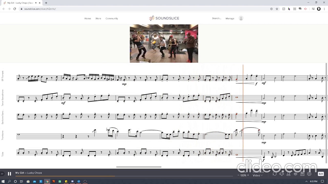My Girl Transcription (Lucky Chops)