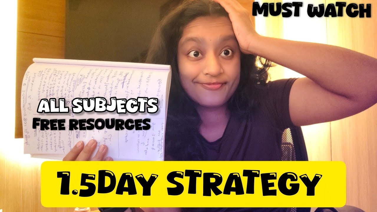 Last 1.5days strategy complete hour wise plan + free resources | Amisha Padagal 