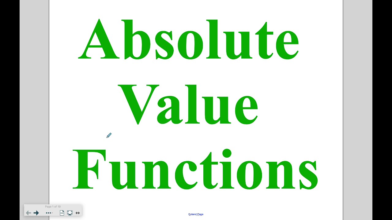 Алгебра 4-7: Функции абсолютного значения