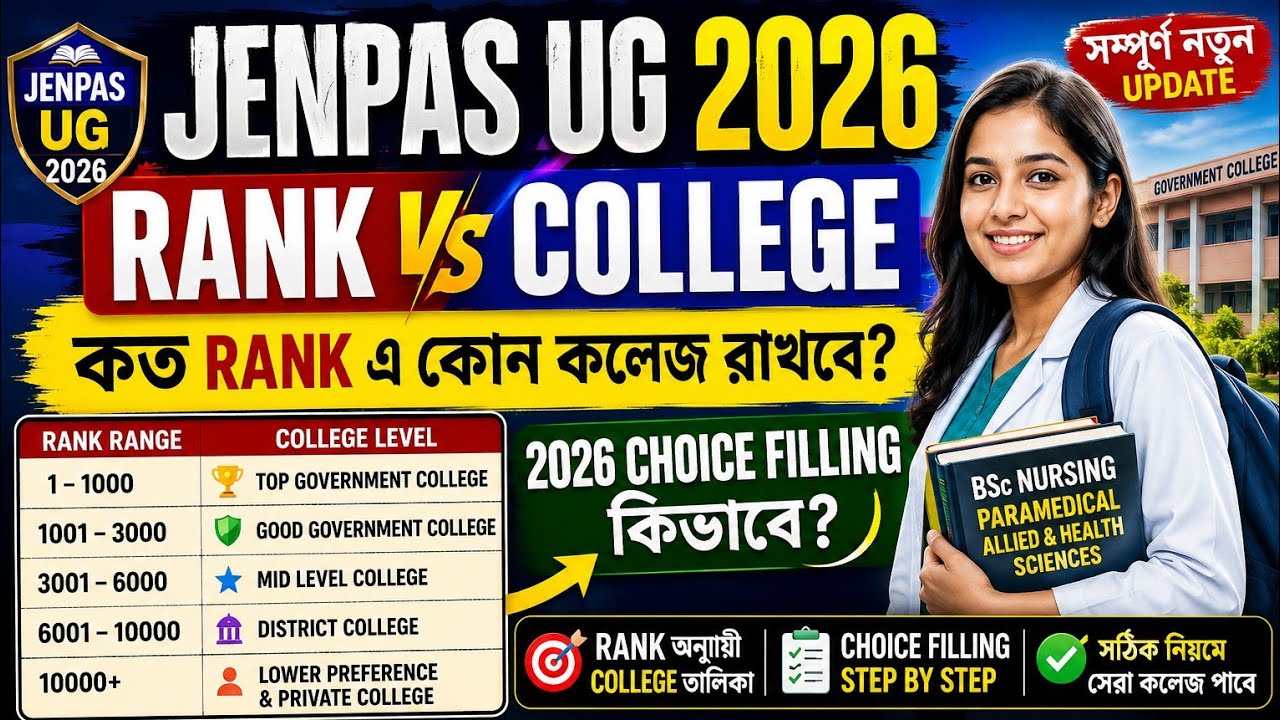 Jenpas UG Rank Vs College 2026 | Jenpas UG Choice Filling 2026 | Jenpas UG Counselling Process 2026