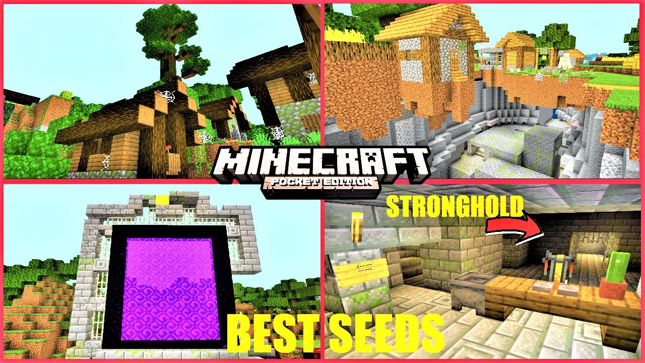 BEST SEEDS For Minecraft Bedrock Edition - HUGE Ruined Portal, Igloo Bunker in stronghold |1.16