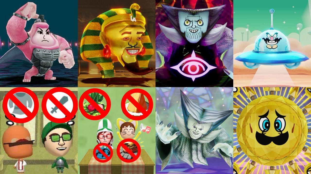 Miitopia (Switch) - All Main Story Bosses (Base Equipment, No Food Stats)