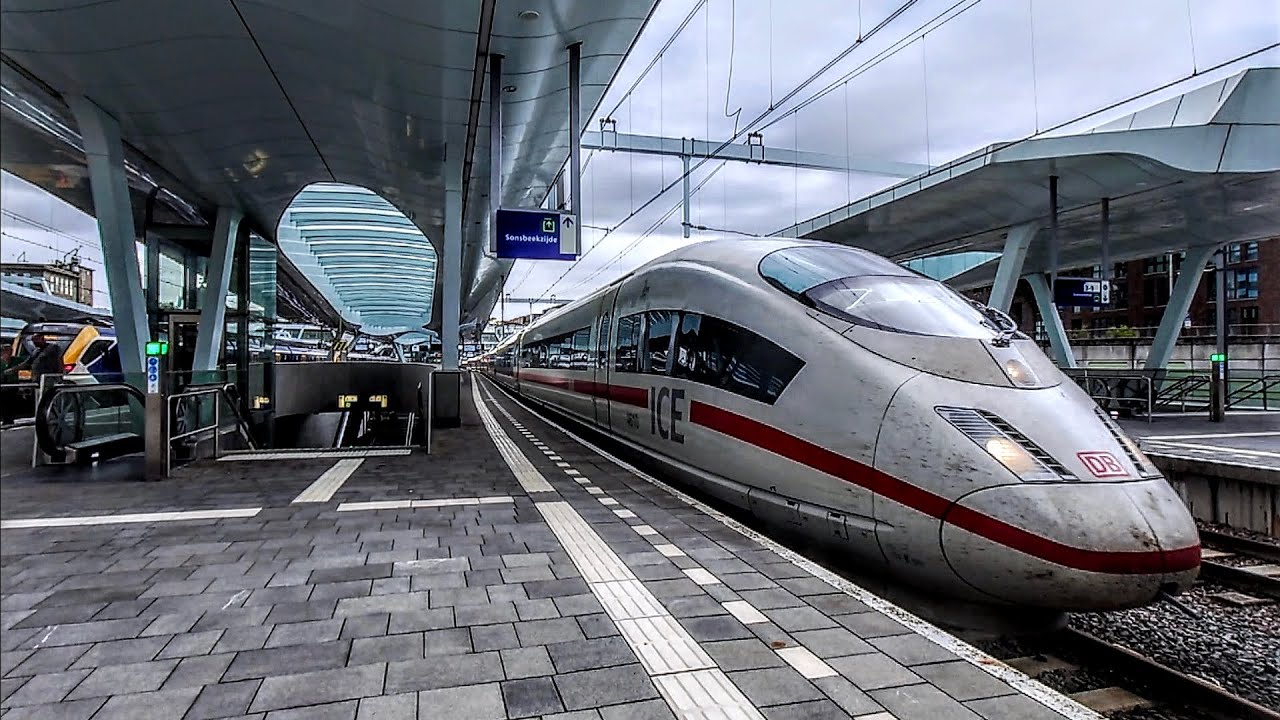 The ICE 3M, Baureihe 406 departs Arnhem towards an ominous sky - Departure -