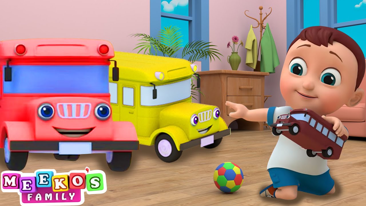 10 Big Colorful Buses! 🚌 | Nursery Rhymes and Kids Songs | ABC Learning Club