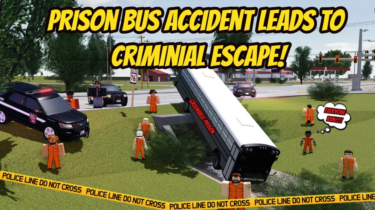 Greenville, Wisc Roblox l Prison Bus Transport CRASHES - Manhunt Chase Roleplay